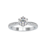 Load image into Gallery viewer, 2-Carat Lab Grown Solitaire Platinum Diamond Shank Engagement Ring JL PT LG G 0063-D
