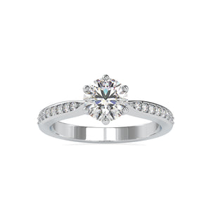 2-Carat Lab Grown Solitaire Platinum Diamond Shank Engagement Ring JL PT LG G 0063-D