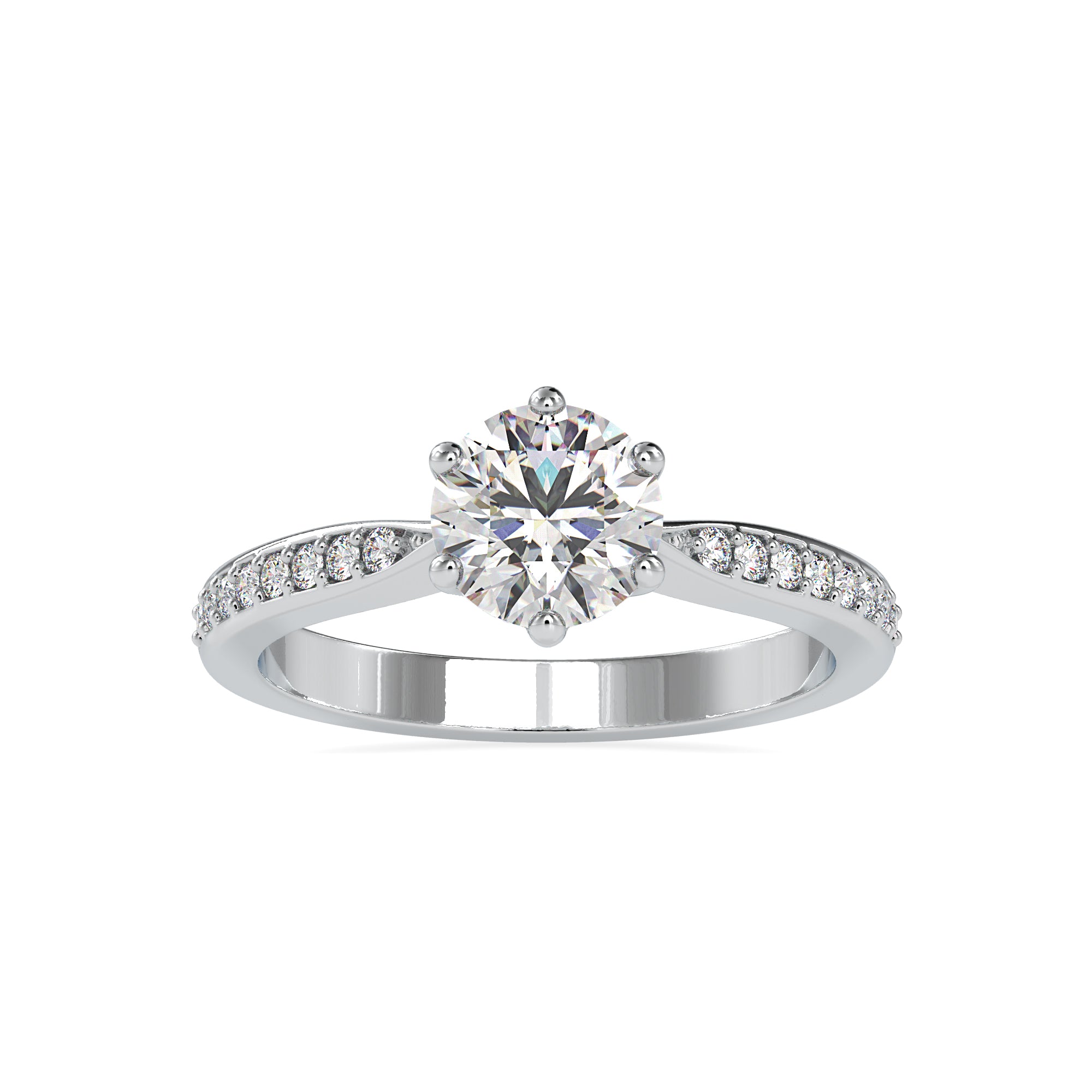 1-Carat Lab Grown Solitaire Platinum Diamond Shank Engagement Ring JL PT LG G 0063-B