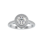 Load image into Gallery viewer, 50-Pointer Lab Grown Solitaire Single Halo Diamond Shank Platinum Engagement Ring JL PT LG G 0071
