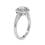 Load image into Gallery viewer, 1-Carat Solitaire Single Halo Diamond Shank Platinum Engagement Ring JL PT 0071-C
