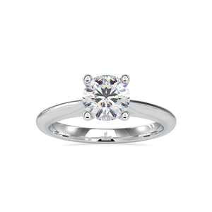 50-Pointer Lab Grown Solitaire Platinum Diamond Engagement Ring JL PT LG G 0095