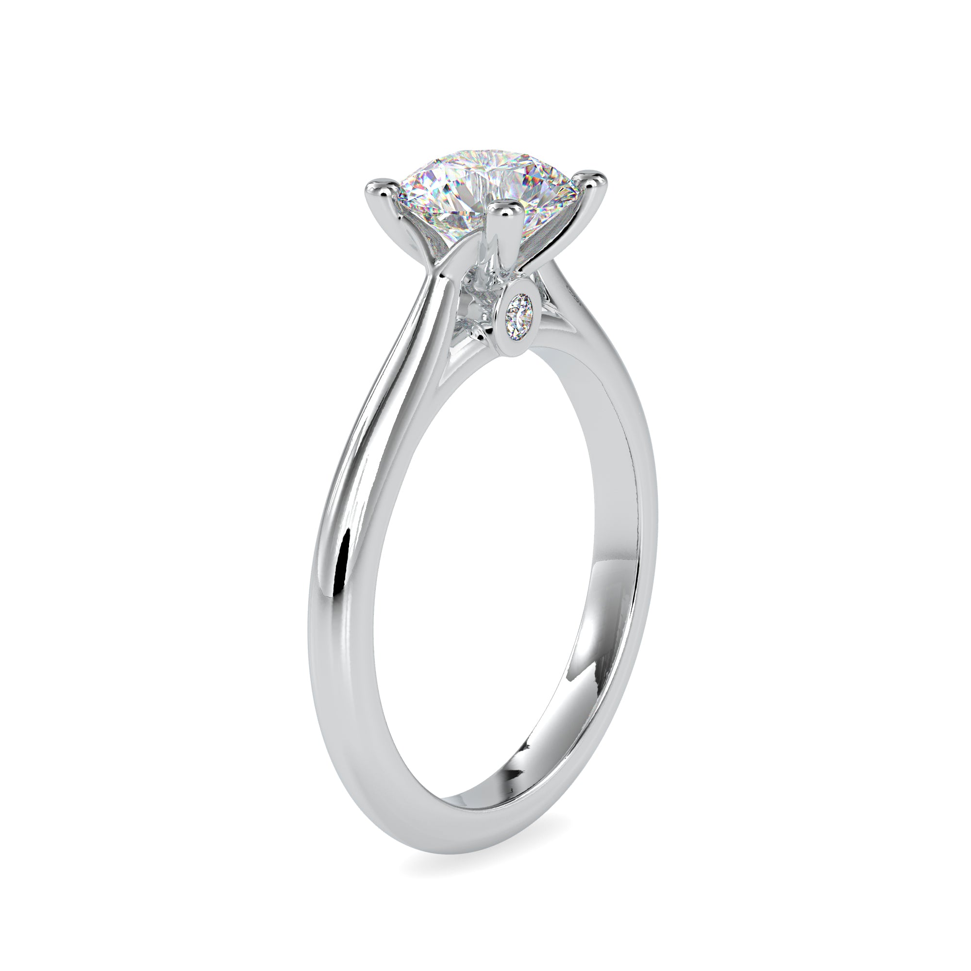 50-Pointer Lab Grown Solitaire Platinum Diamond Engagement Ring JL PT LG G 0095
