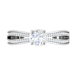 Load image into Gallery viewer, 1-Carat Lab Grown Solitaire Diamond Split Shank Platinum Ring JL PT RP RD LG 165-B
