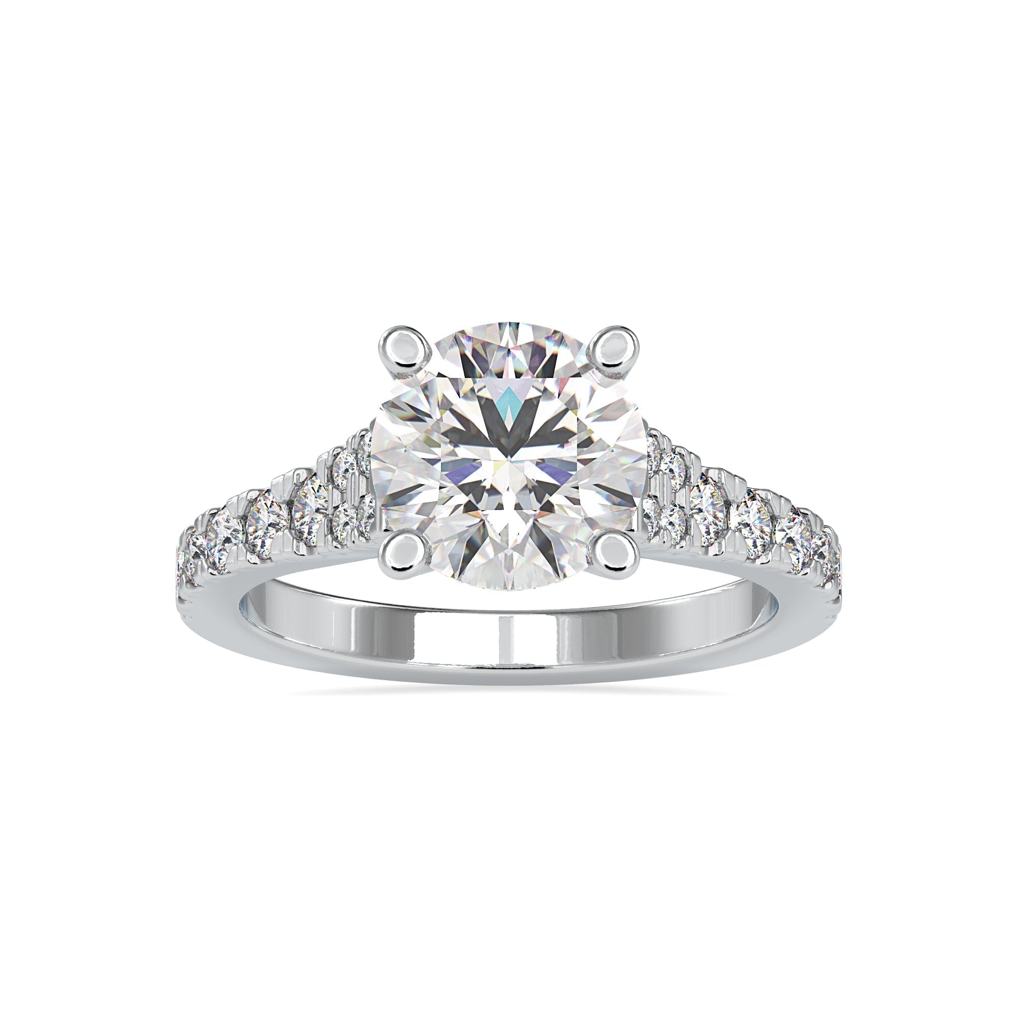 1-Carat Solitaire Platinum Diamond Shank Engagement Ring JL PT LG G 0100-B