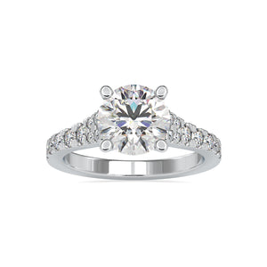 2-Carat Solitaire Platinum Diamond Shank Engagement Ring JL PT LG G 0100-D