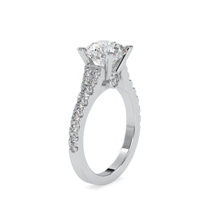 2-Carat Solitaire Platinum Diamond Shank Engagement Ring JL PT LG G 0100-D