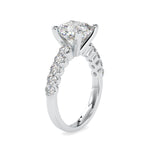 Load image into Gallery viewer, 30-Pointer Cushion Cut Solitaire Diamond Shank Platinum Ring JL PT 0111   Jewelove.US
