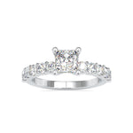 Load image into Gallery viewer, 50-Pointer Princess Cut Solitaire Platinum Diamond Shank Ring JL PT 0117-A   Jewelove.US

