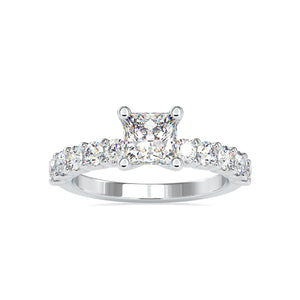 1-Carat Princess Cut Solitaire Platinum Diamond Shank Ring JL PT 0117-C   Jewelove.US
