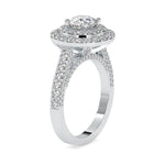 Load image into Gallery viewer, 70-Pointer Solitaire Double Halo Diamond Shank Platinum Ring JL PT 0122-B   Jewelove.US
