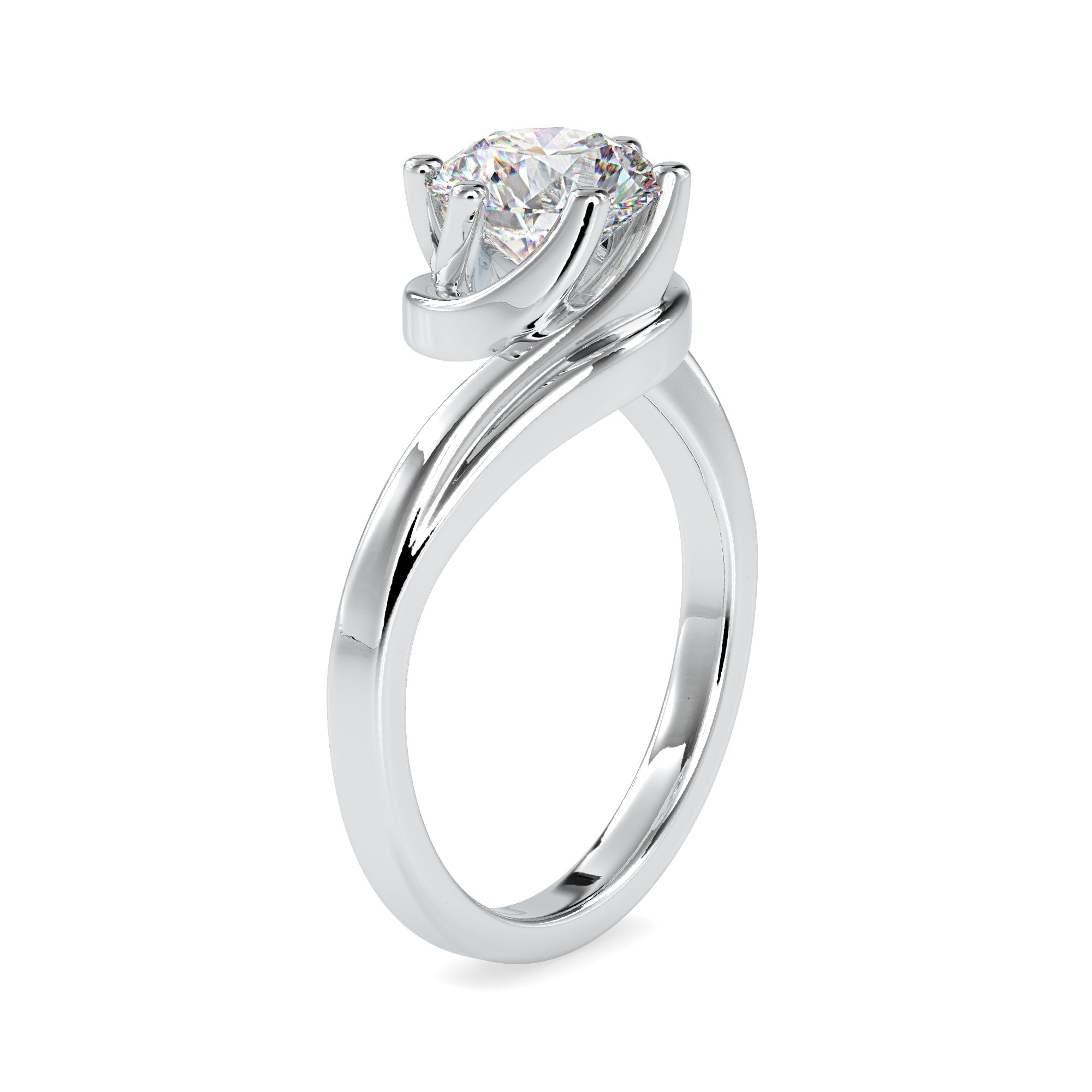 70-Pointer Lab Grown Solitaire Platinum Engagement Ring JL PT LG G 0126-A