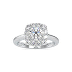 Load image into Gallery viewer, 1.50-Carat Lab Grown Solitaire Diamond Halo Platinum Engagement Ring JL PT LG 0148-C
