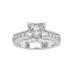 Load image into Gallery viewer, 70-Pointer Princess Cut Solitaire Platinum Diamond Shank Ring JL PT 0152-A   Jewelove.US
