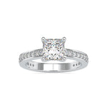 Load image into Gallery viewer, 70-Pointer Princess Cut Solitaire Platinum Diamond Shank Ring JL PT 0155-B   Jewelove.US
