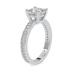 Load image into Gallery viewer, 70-Pointer Princess Cut Solitaire Platinum Diamond Shank Ring JL PT 0155-B   Jewelove.US
