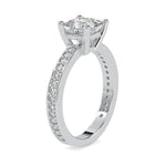 Load image into Gallery viewer, 50-Pointer Princess Cut Solitaire Platinum Diamond Shank Ring JL PT 0155-A   Jewelove.US
