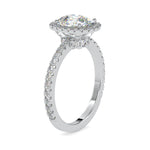 Load image into Gallery viewer, 50-Pointer Solitaire Halo Diamond Shank Platinum Ring JL PT 0162-A   Jewelove.US
