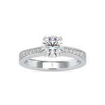 Load image into Gallery viewer, 1.50-Carat Lab Grown Solitaire Platinum Diamond Shank Ring JL PT LG G 0166-C

