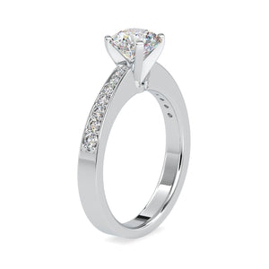 70-Pointer Solitaire Platinum Diamond Shank Ring JL PT 0166-B   Jewelove.US