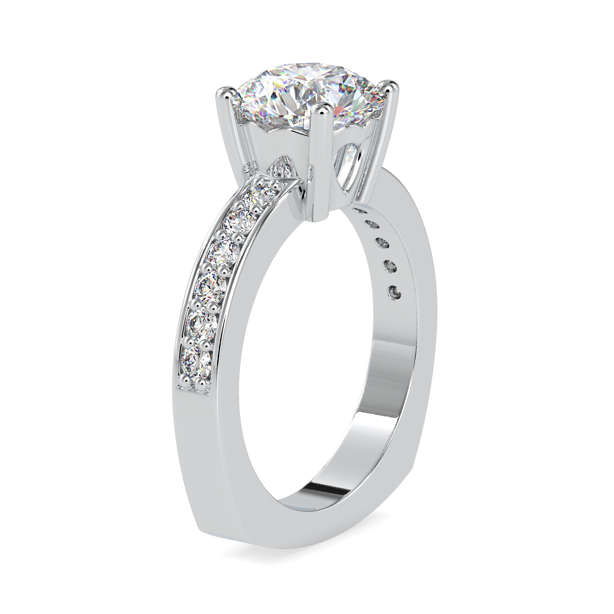 1-Carat Solitaire Platinum Diamond Shank Ring JL PT 0167-C   Jewelove.US