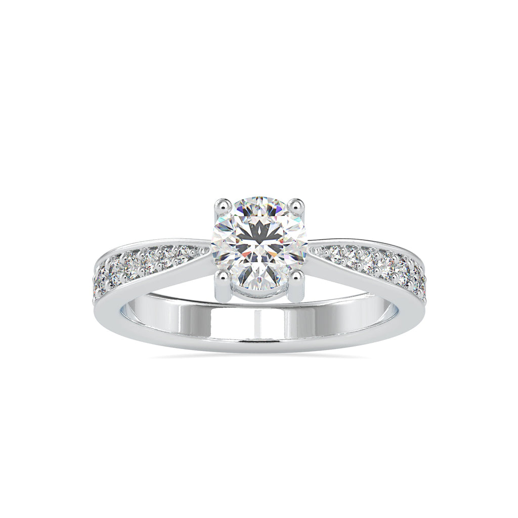 70-Pointer Solitaire Platinum Shank Diamonds Ring JL PT 0168-B   Jewelove.US