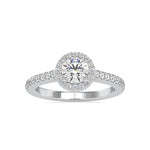Load image into Gallery viewer, 50-Pointer Lab Grown Solitaire Single Halo Diamond Shank Platinum Ring JL PT LG G 0170
