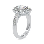 Load image into Gallery viewer, 70-Pointer Oval Cut Solitaire Designer Platinum Halo Diamond Shank Ring JL PT 0173-B   Jewelove.US
