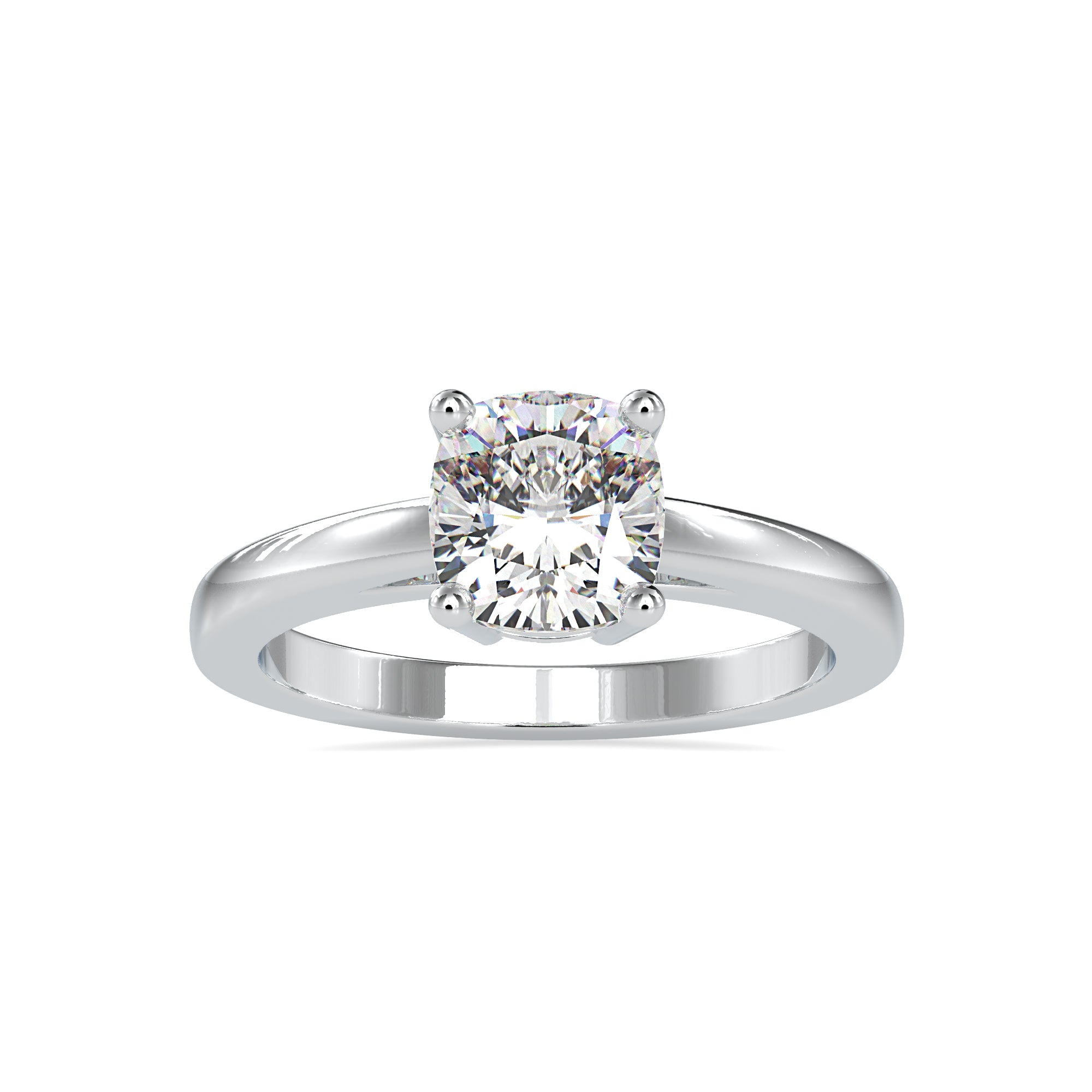 70-Pointer Cushion Cut Solitaire Platinum Ring JL PT 0175-B   Jewelove.US
