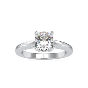 70-Pointer Cushion Cut Solitaire Platinum Ring JL PT 0175-B   Jewelove.US