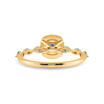 Load image into Gallery viewer, 50-Pointer Cushion Cut Solitaire Halo Diamonds with Marquise Cut Diamonds Accents 18K Yellow Gold Ring JL AU 1271Y-A   Jewelove.US
