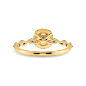 50-Pointer Cushion Cut Solitaire Halo Diamonds with Marquise Cut Diamonds Accents 18K Yellow Gold Ring JL AU 1271Y-A   Jewelove.US