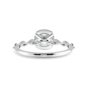 70-Pointer Cushion Cut Solitaire Halo Diamonds with Marquise Cut Diamonds Accents Platinum Engagement Ring JL PT 1271-B