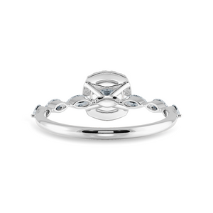 50-Pointer Cushion Cut Solitaire Halo Diamonds with Marquise Cut Diamonds Accents Platinum Engagement Ring JL PT 1271-A   Jewelove.US