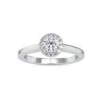 Load image into Gallery viewer, 50-Pointer Lab Grown Solitaire Single Halo Diamond Platinum Engagement Ring JL PT LG G 0200
