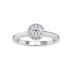 1-Carat Lab Grown Solitaire Single Halo Diamond Platinum Engagement Ring JL PT LG G 0200-B