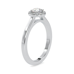 70-Pointer Lab Grown Solitaire Single Halo Diamond Platinum Engagement Ring JL PT LG G 0200-A