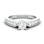 Load image into Gallery viewer, 70-Pointer Lab Grown Solitaire Platinum Ring with Diamond Accents JL PT LG G 672-A
