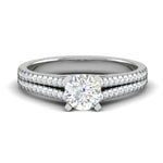 Load image into Gallery viewer, 1.50-Carat Lab Grown Solitaire Diamond Split Shank Platinum Ring JL PT RP RD LG 163-A
