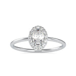 Load image into Gallery viewer, 70-Pointer Oval Cut Solitaire Platinum Halo Diamond Ring JL PT 0626-B   Jewelove.US
