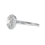 Load image into Gallery viewer, 70-Pointer Oval Cut Solitaire Platinum Halo Diamond Ring JL PT 0626-B   Jewelove.US
