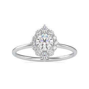 1.50-Carat Lab Grown Solitaire Platinum Diamond Halo Engagement Ring JL PT LG G 0662-C