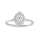 Load image into Gallery viewer, 1-Carat Lab Grown Solitaire Diamond Halo Platinum Engagement Ring JL PT LG 0662-B
