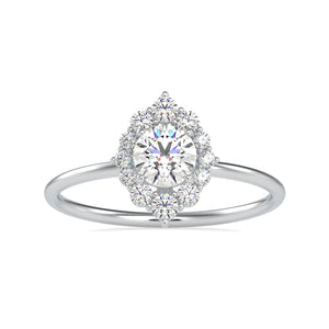 1-Carat Lab Grown Solitaire Platinum Diamond Halo Engagement Ring JL PT LG G 0662-B