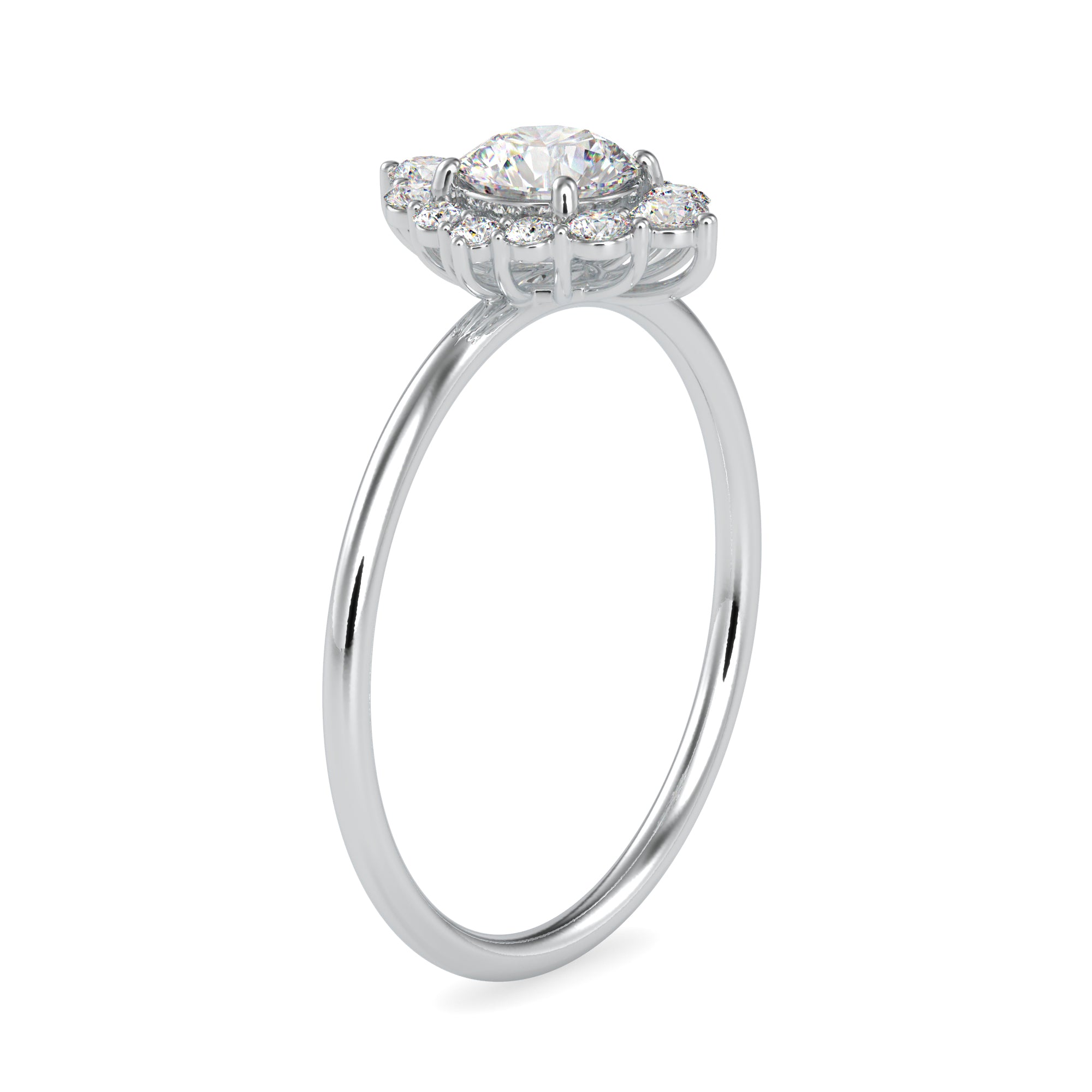 2-Carat Lab Grown Solitaire Platinum Diamond Halo Engagement Ring JL PT LG G 0662-D