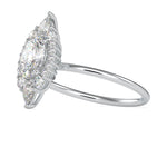 Load image into Gallery viewer, 70-Pointer Oval Cut Solitaire with Pear &amp; Brilliant Round Cut Diamond Designer Platinum Ring JL PT 0665-B   Jewelove.US
