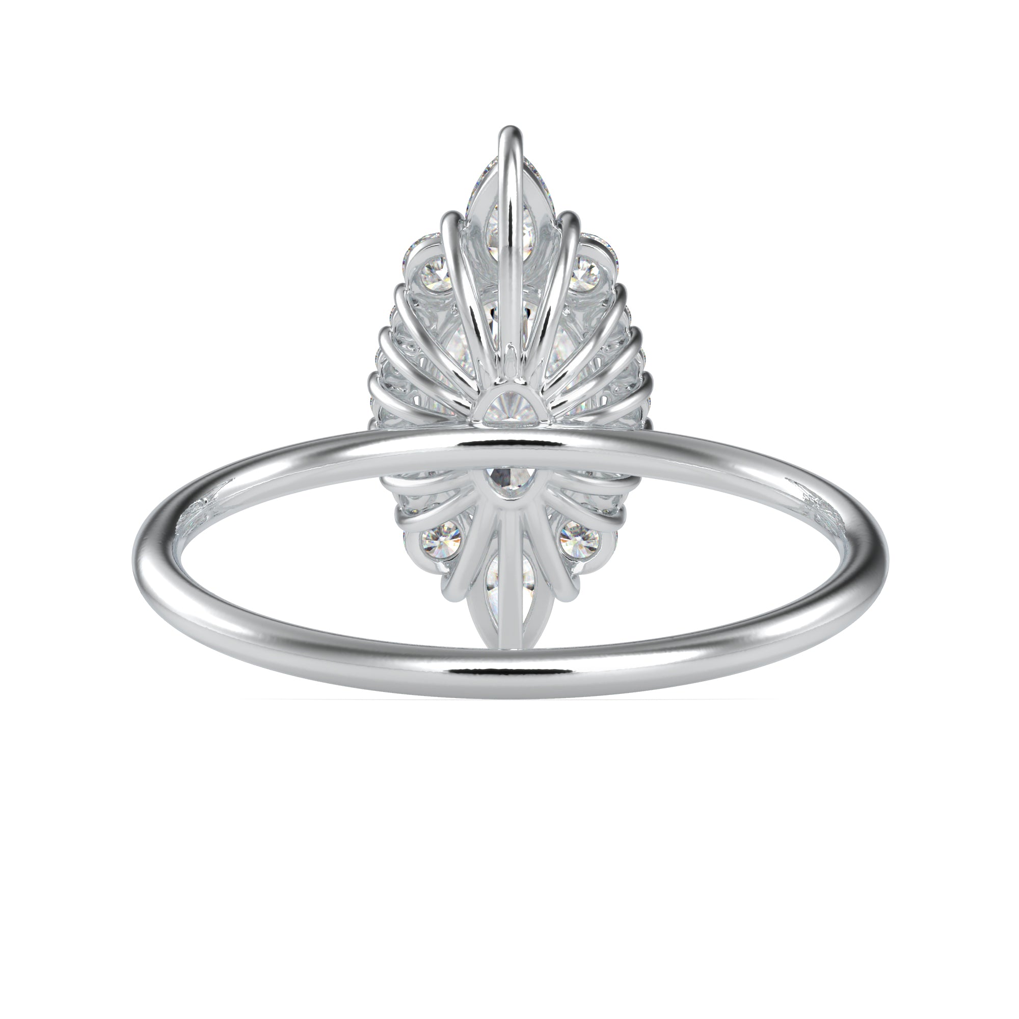 70-Pointer Oval Cut Solitaire with Pear & Brilliant Round Cut Diamond Designer Platinum Ring JL PT 0665-B   Jewelove.US