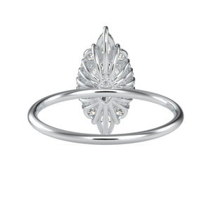70-Pointer Oval Cut Solitaire with Pear & Brilliant Round Cut Diamond Designer Platinum Ring JL PT 0665-B   Jewelove.US