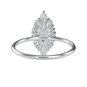 50-Pointer Oval Cut Solitaire with Pear & Brilliant Round Cut Diamond Designer Platinum Ring JL PT 0665-A   Jewelove.US