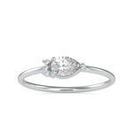 Load image into Gallery viewer, 50-Pointer Pear cut Solitaire Platinum Ring with Round Brilliant Cut Diamond JL PT 0675-A   Jewelove.US
